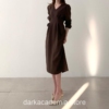 Charming Dark Academia Solid Maxi Dress