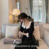 Charming  Square Collar Sleeve Gothic Academia Dress