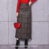 Charming Vintage Hight Waist Woolen Plaid Skirt