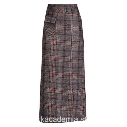 Charming Vintage Hight Waist Woolen Plaid Skirt