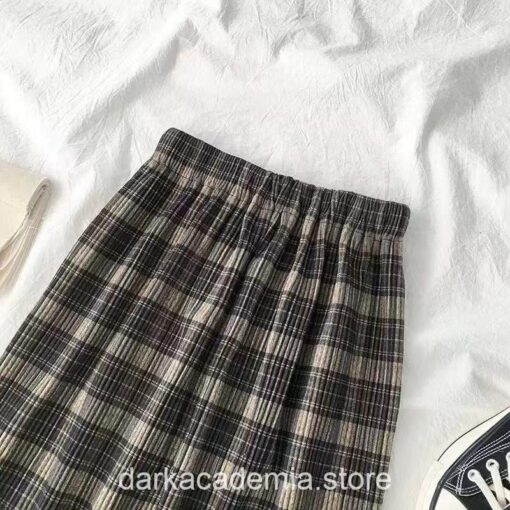 Dreamy Wool Pleated Dark Academia  Midi Skirt