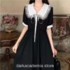 Grace Retro Short Sleeve Gothic Academia  Midi Dress