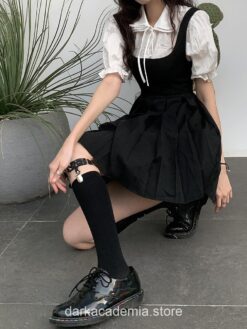 Puff Sleeve 2 Piece Gothic Academia  Mini Dress