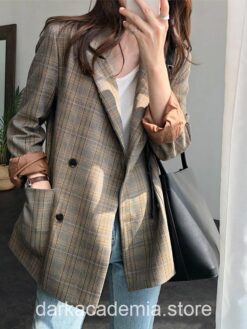 Woman Academia Plaid Double Breasted Grace Blazer